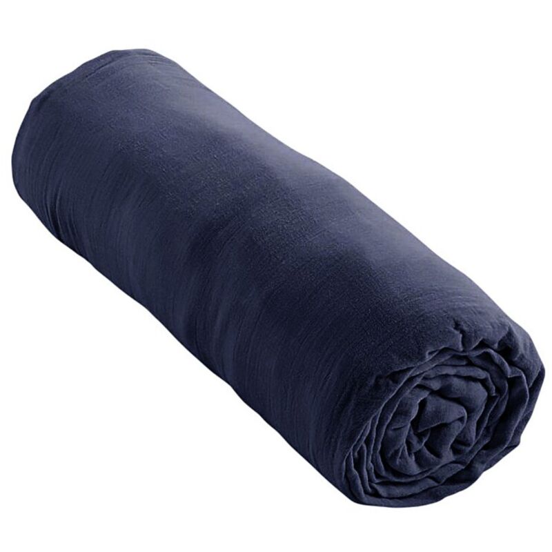 Promo Linge - Drap Housse Gaze de coton - Bonnet 30 Cm - Plusieurs Tailles - Plusieurs Coloris - 200x160cm - bleu
