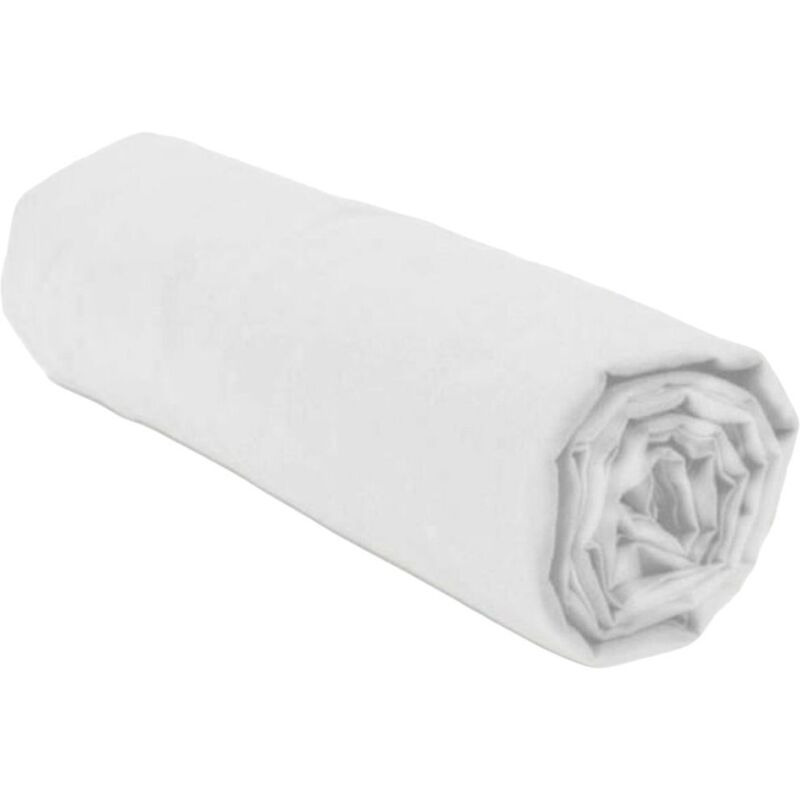 Home Linge Passion - Drap housse HP71768 - 160 x 200 cm + 30 cm bonnet - Microfibre - 82 g - Blanc