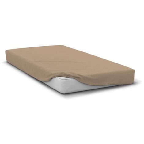 Drap housse - HOME LINGE PASSION - HP72062 - Microfibre 82 g - 90 x 190 cm - Bonnet 30 cm - Beige