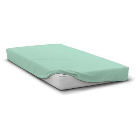 Drap housse - HOME LINGE PASSION - HP72112 - Microfibre 82 g - 90 x 190 cm - Bonnet 30 cm - Vert d'eau