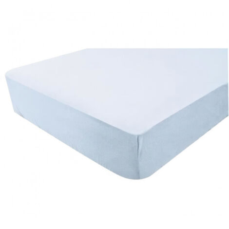 Drap housse imperméable 2 en 1 Bleu ciel 60x120 cm