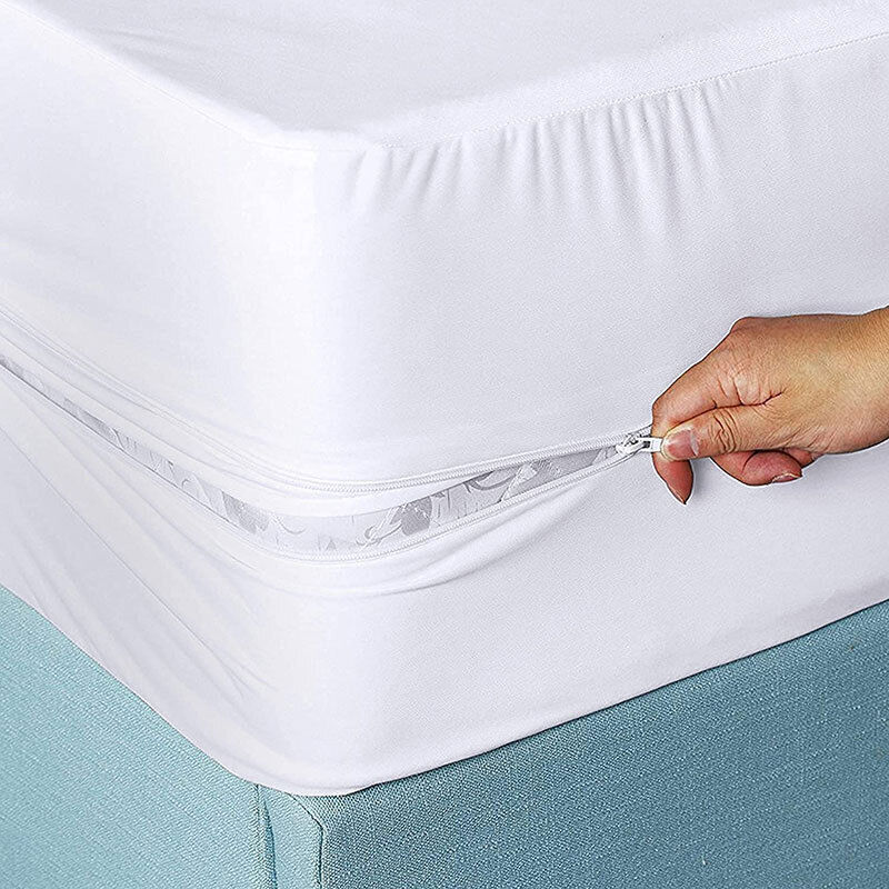 Drap-housse imperméable à six faces, protège couvre-lit, housse de matelas imperméable avec fermeture éclair, 180X200X30cm