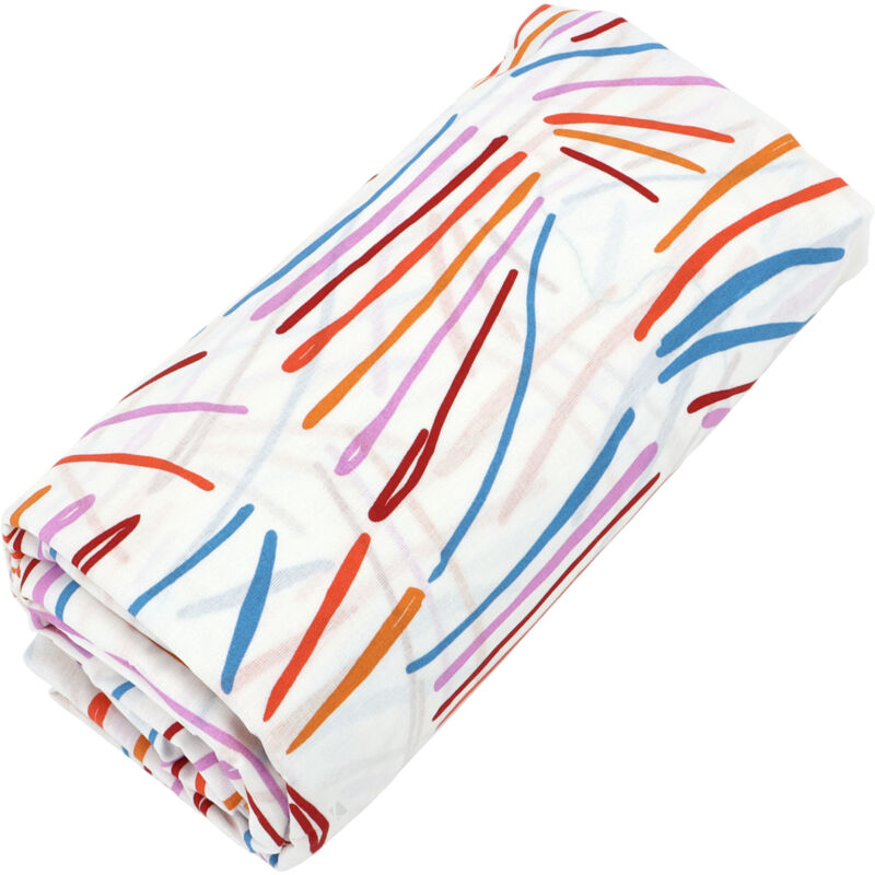 Linnea - Drap housse imprimé coton perroquet Bonnet de 23 cm 90x190 cm