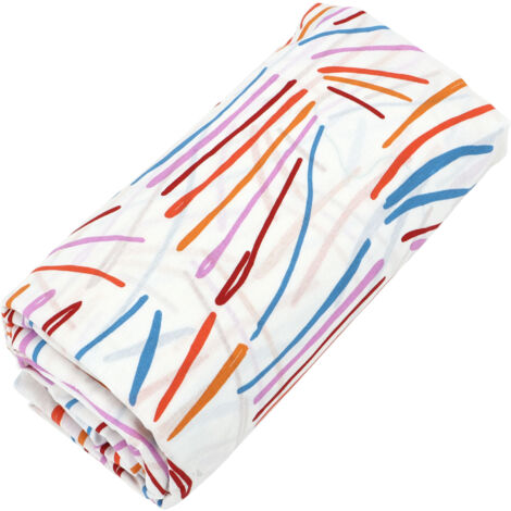Drap housse imprimé coton PERROQUET Bonnet de 23 cm 90x190 cm