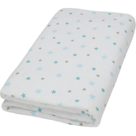 Drap housse imprimé étoiles Bleu azur 70x140 cm