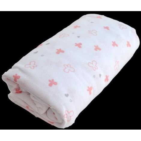 Drap housse imprimé Lapinou Rose Clair 70x140 cm