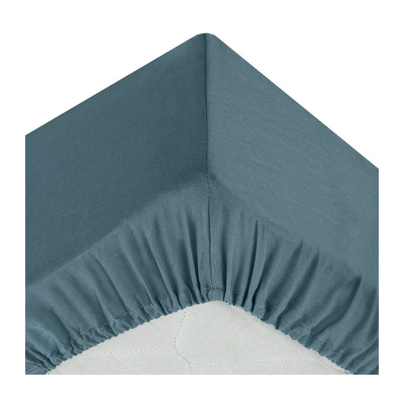 Atmosphera - Drap Housse 'Intérieur' 160x200cm Bleu Orage