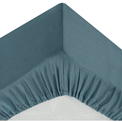 Drap Housse "Intérieur" 160x200cm Bleu Orage