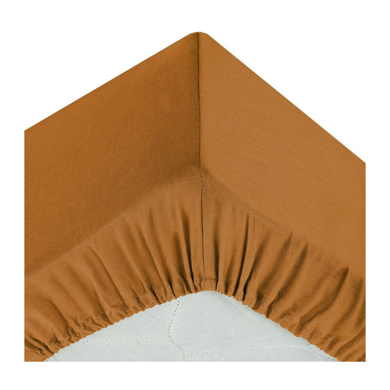 Atmosphera - Drap Housse 'Intérieur' 90x190cm Jaune Cumin Atmosphera - Drap Housse 'Intérieur' 90x190cm Jaune Cumin