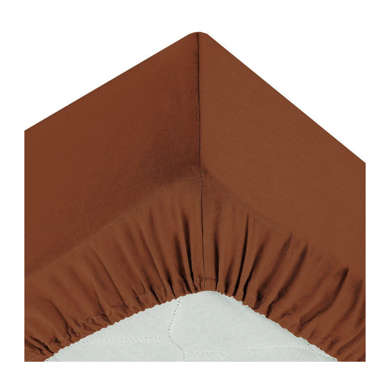 Atmosphera - Drap Housse 'Intérieur' 90x190cm Terracotta Atmosphera - Drap Housse 'Intérieur' 90x190cm Terracotta