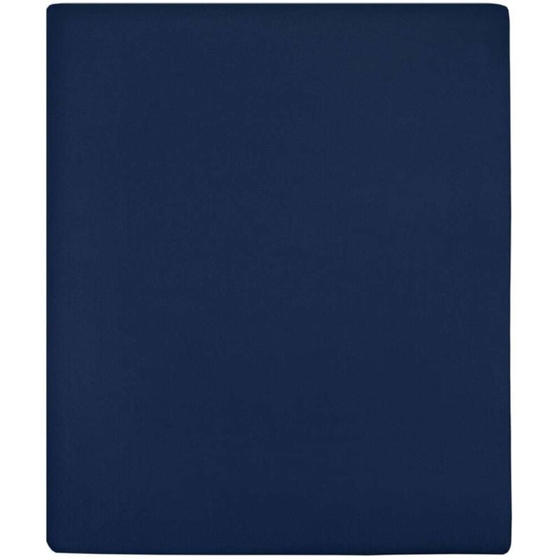 Vidaxl - Draps-housses Jersey 2 pcs Bleu marine 180x200 cm Coton