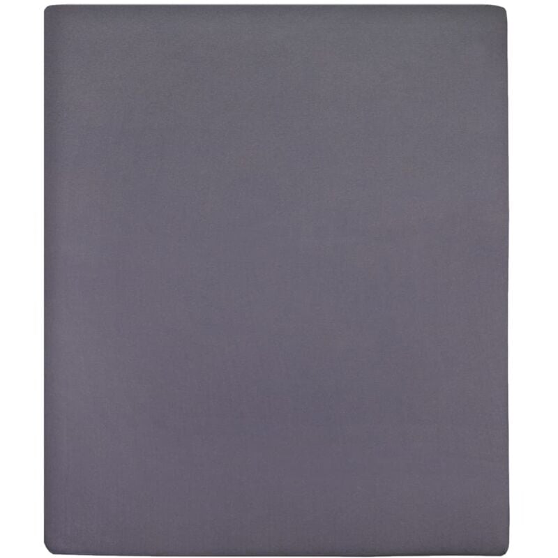 Vidaxl - Drap-housse Jersey Anthracite 180x200 cm Coton