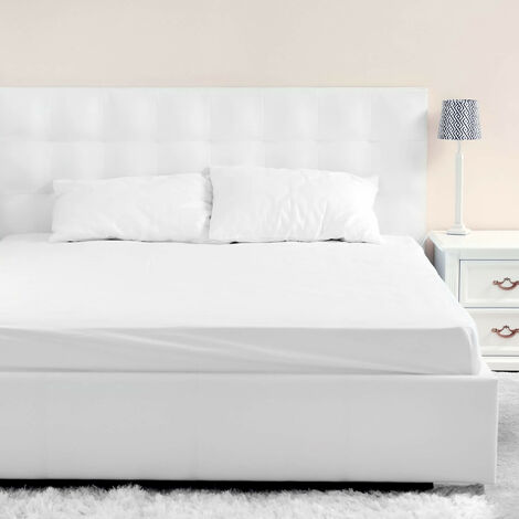Drap housse jersey blanc bonnet 40 cm 160x190/200