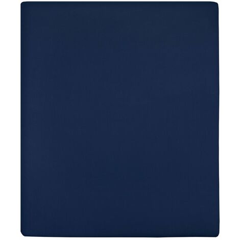 Drap-housse Jersey Bleu marine 180x200 cm Coton