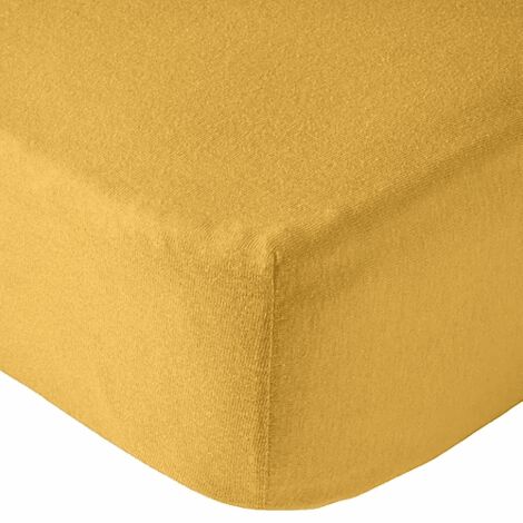 Drap housse Jersey Extensible lit 70x140 cm Moutarde - Jaune