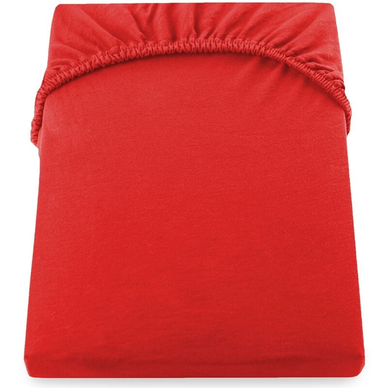 flhf - drap housse jersey rouge 180-200x200 - rouge