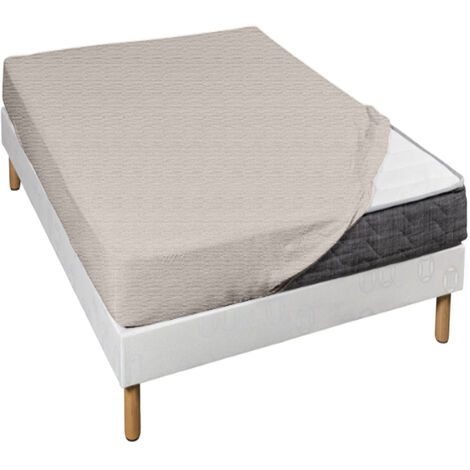 Drap housse jersey taupe chiné bonnet 30 cm 80x190