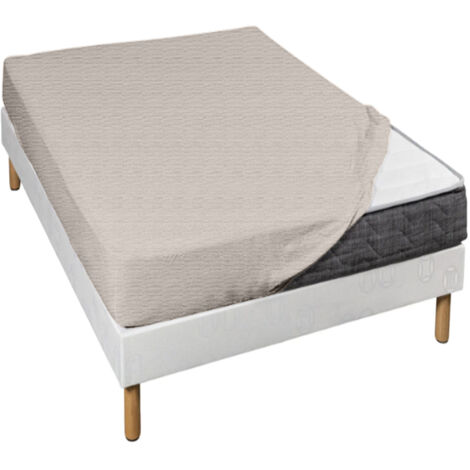 Drap housse jersey taupe chiné bonnet 30 cm 90x190/200
