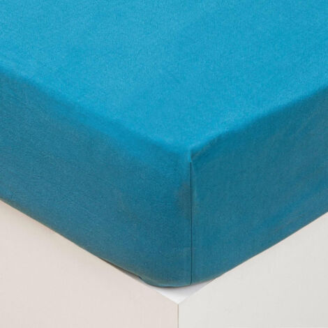 Drap Housse Lavable Coton "Maria" 140x190cm Bleu Canard