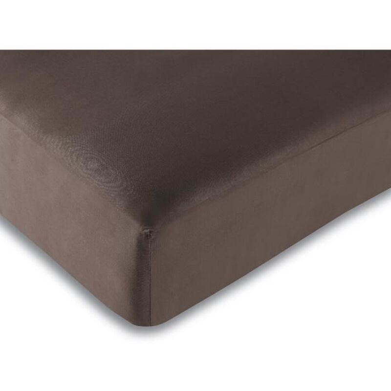 Drap housse - Ling - Chocolat - 160 x 200 cm - Coton - 57 fils/cm²