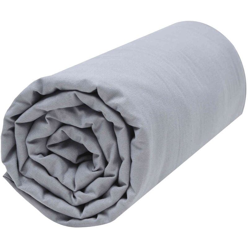 P'tit Basile - Drap housse bébé 100% coton bio 60x120 gris foncé