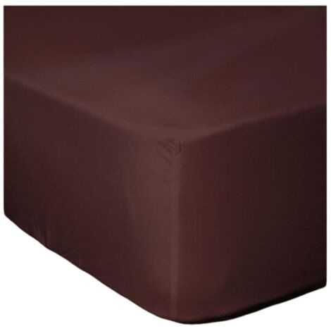 Drap-housse - LOVELY HOME - LH71594 - 180x200+30 cm - Marron