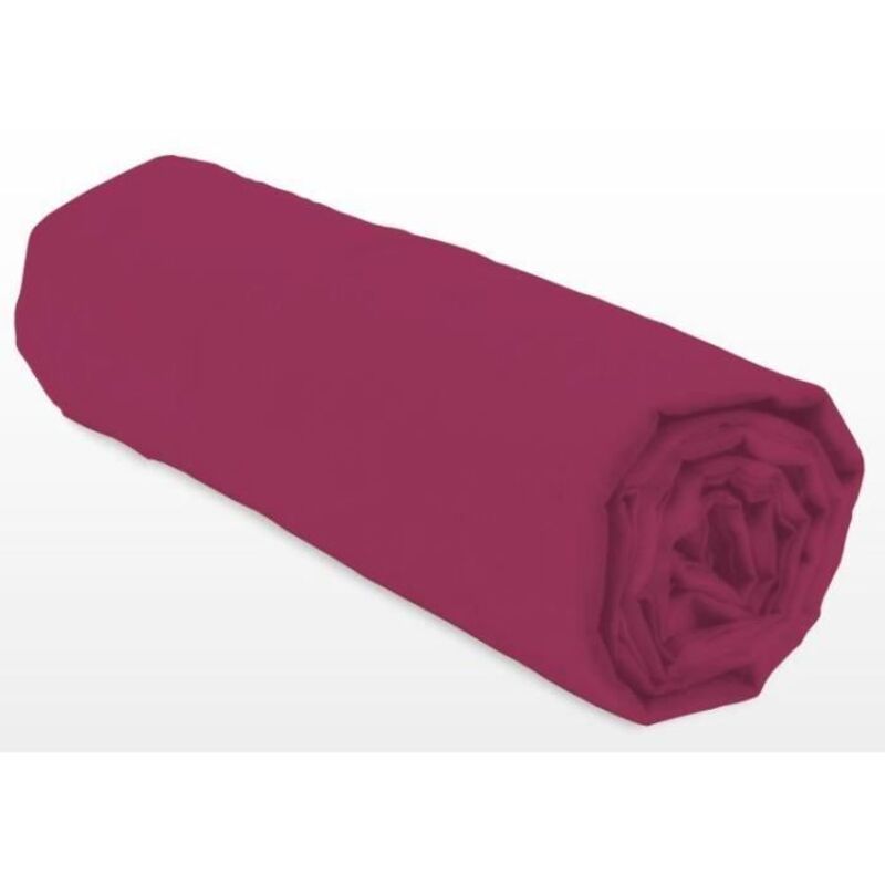 Drap-housse - LOVELY HOME - LH71611 - 160x200+30 cm - Fuchsia