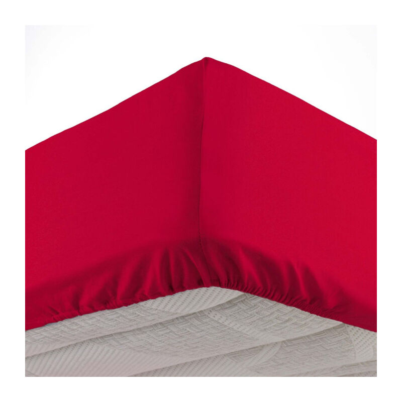 Drap Housse Microfibre "Oscar" 140x190cm Rouge Drap Housse Microfibre "Oscar" 140x190cm Rouge