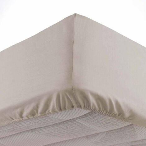 Drap Housse Microfibre "Oscar" 90x190cm Naturel