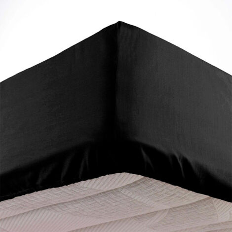 Drap Housse Microfibre "Oscar" 90x190cm Noir