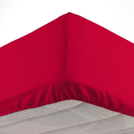 Drap Housse Microfibre "Oscar" 90x190cm Rouge