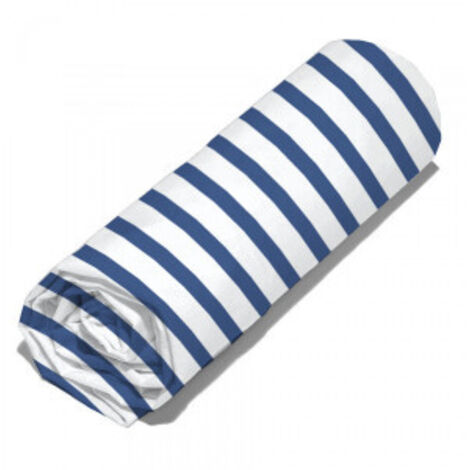 Drap housse OCTOPUS coton bio 57 fils 90x190 cm Bleu Blanc
