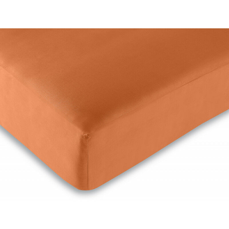 Univers Decor - Drap housse Orange 200 x 200 cm / 100% coton / 57 fils/cm² King size Univers Decor - Drap housse Orange 200 x 200 cm / 100% coton / 57 fils/cm² King size