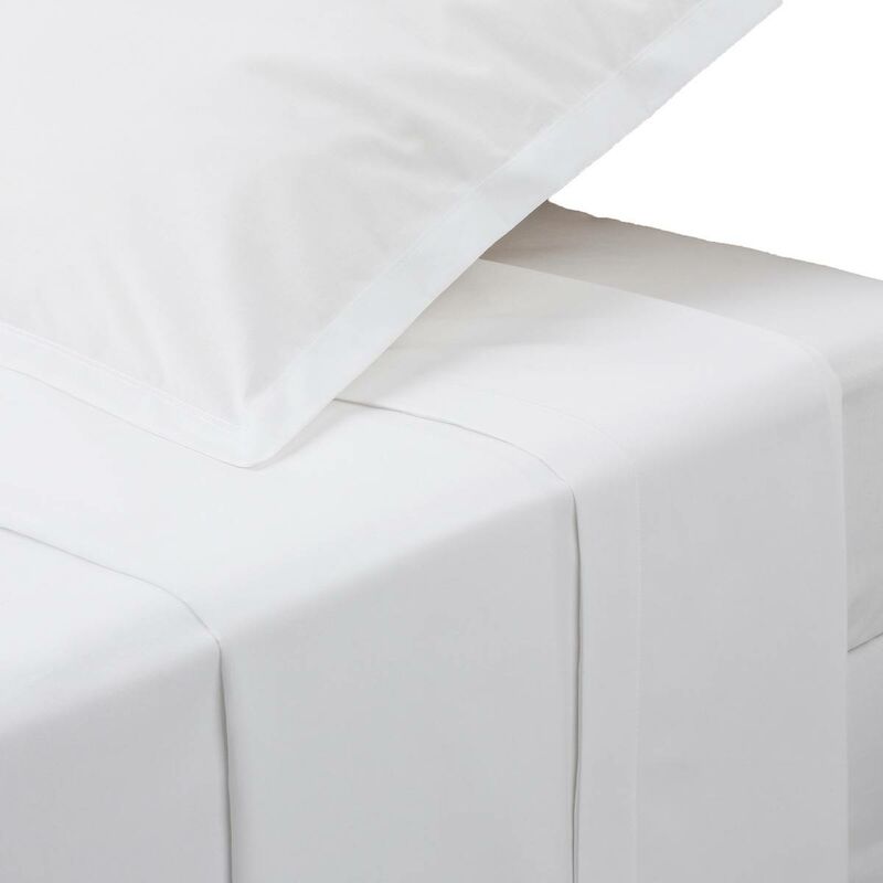 Drap plat Landiha percale blanc 180x290cm Atmosphera créateur d'intérieur