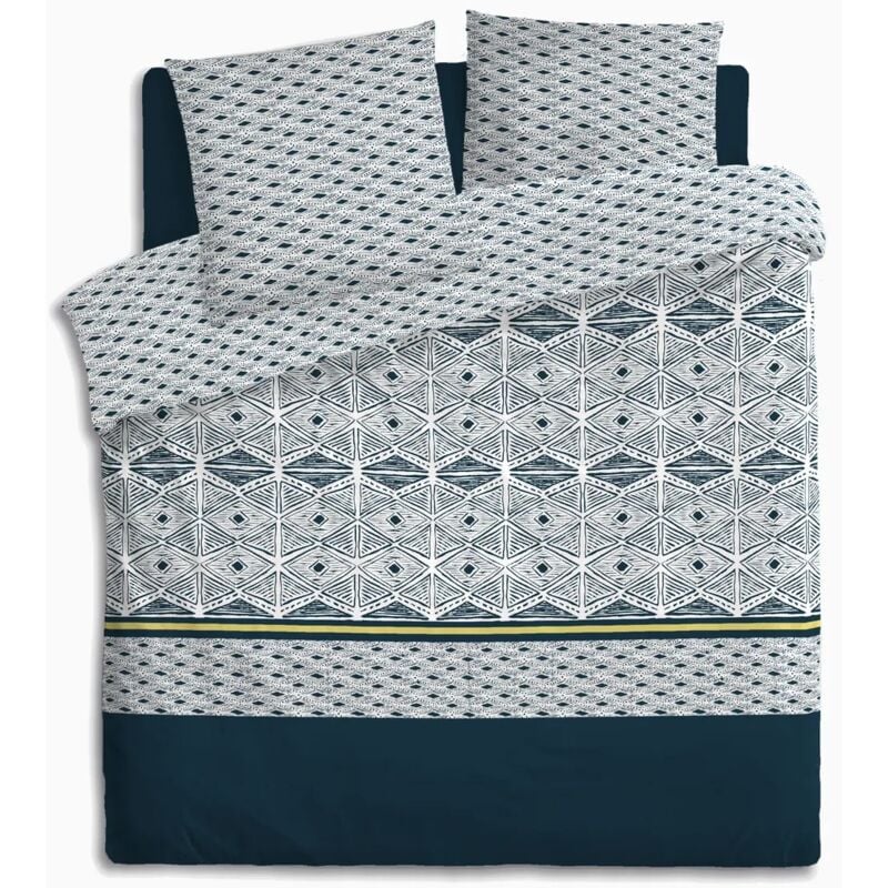 Atmosphera - Parure de lit imprimée Tihora percale 240 x 220