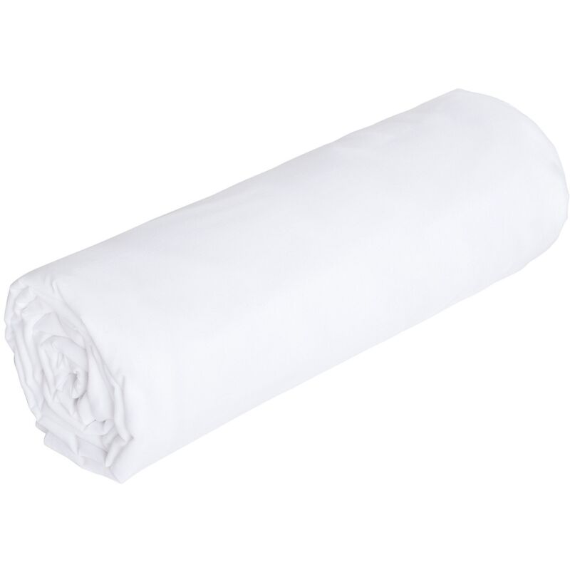 Drap housse percale de coton 80 fils/cm² - 180 x 200 cm - Bonnet 30 cm - Blanc - CHARMY de PALACIO