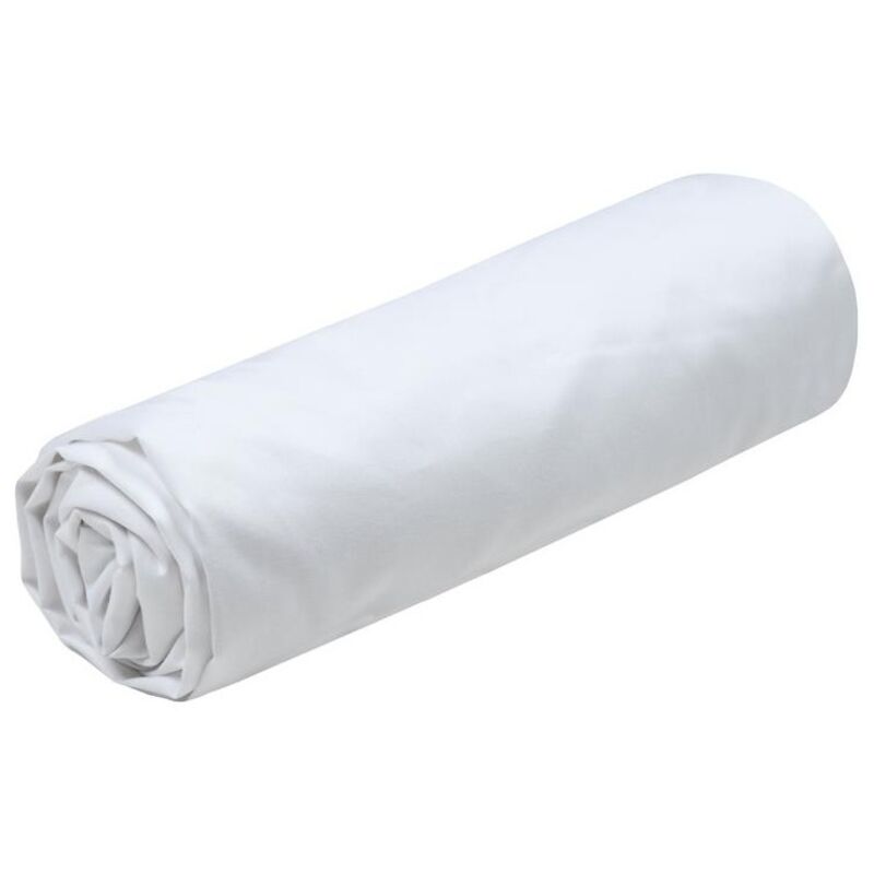 Drap housse percale de coton 140 x 200 cm Blanc