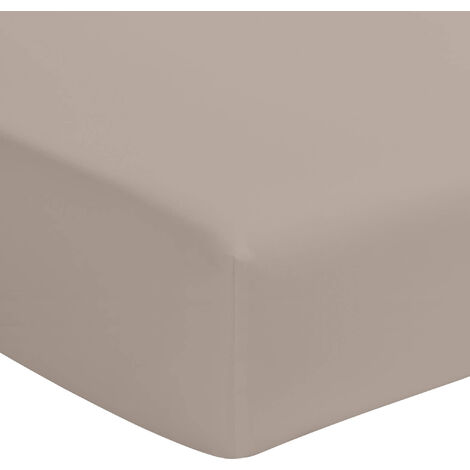 Drap housse percale lin bonnet 40 cm 140x190 cm