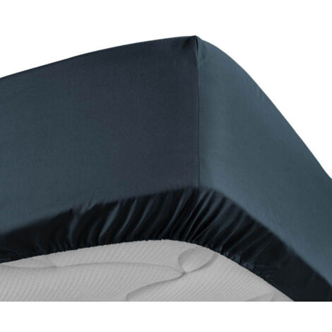 Drap Housse "Percaline" 90x190cm Bleu Nuit