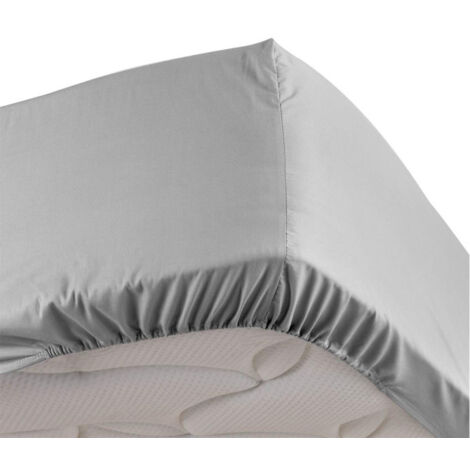 Drap Housse "Percaline" 90x190cm Gris