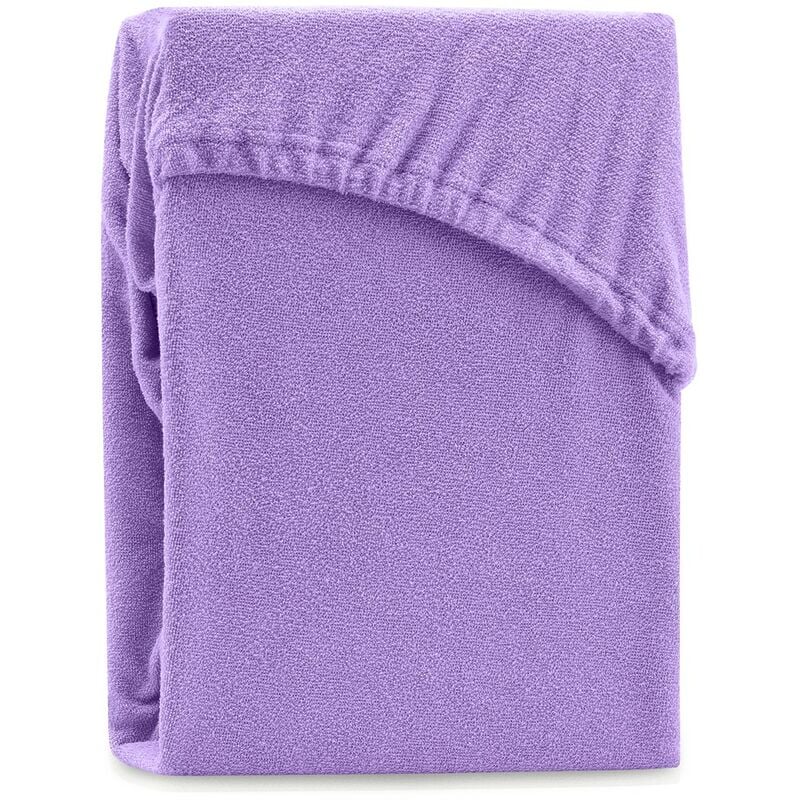 drap housse éponge violet rubis 160-180x200 - violet