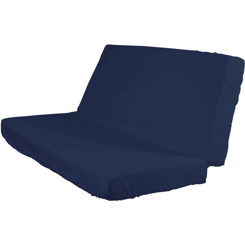 Terre De Nuit - Drap housse bleu marine pour matelas clic-clac bonnet 20 cm 140x190