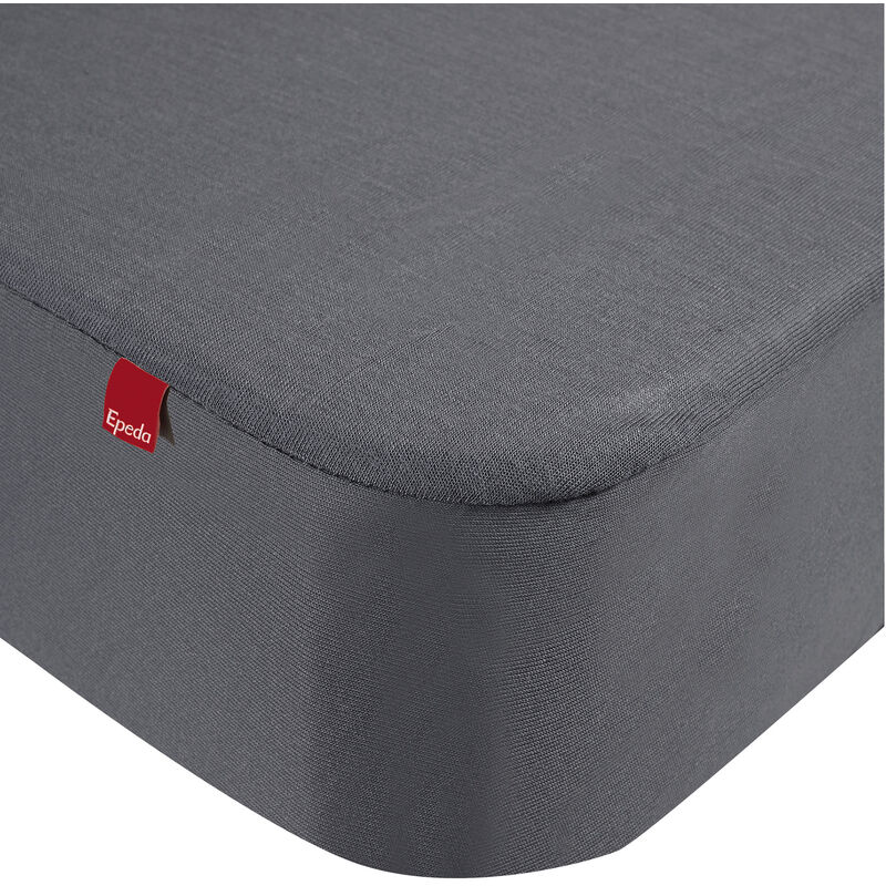Epeda - Drap housse protège matelas imperméable 2 en 1 gris 120x200