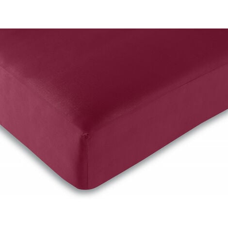 UNIVERS D�COR Drap housse Rouge 140 x 190 cm / 100% coton / 57 fils/cm²