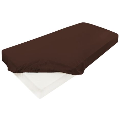 Drap-housse satin 120x200x25, marron18, MATEX