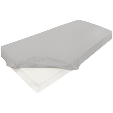 Drap-housse satin 140x200x25, gris42, MATEX