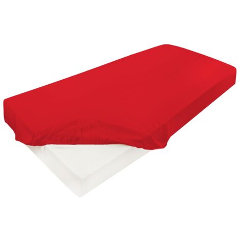 Drap-housse satin 140x200x25, rouge20, MATEX