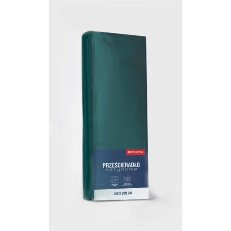 Drap-housse satin 180x200 microfibre vert