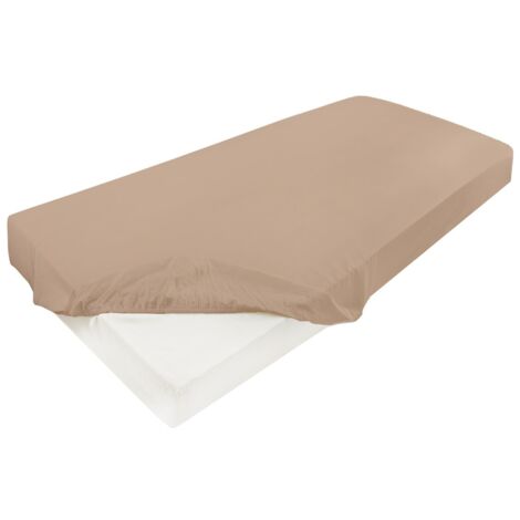 Drap-housse satin 180x200x25, beige16, MATEX