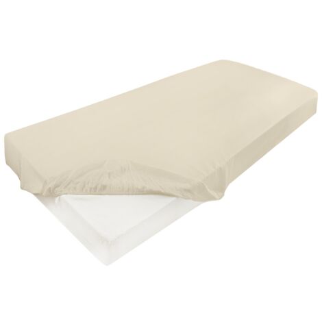 Drap-housse satin 180x200x25, écru02, MATEX